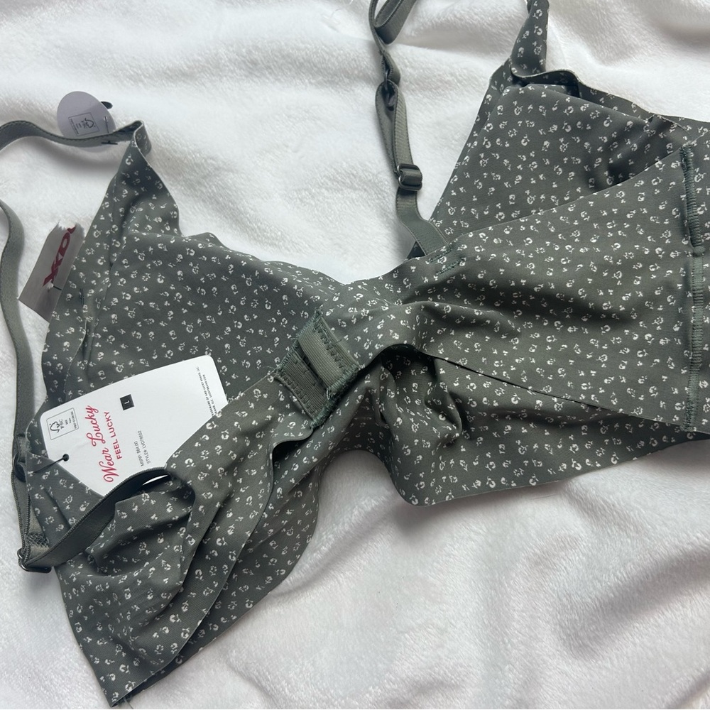 Lucky Brand Olive Green Floral Bralette Size L NWT - Picture 6 of 6